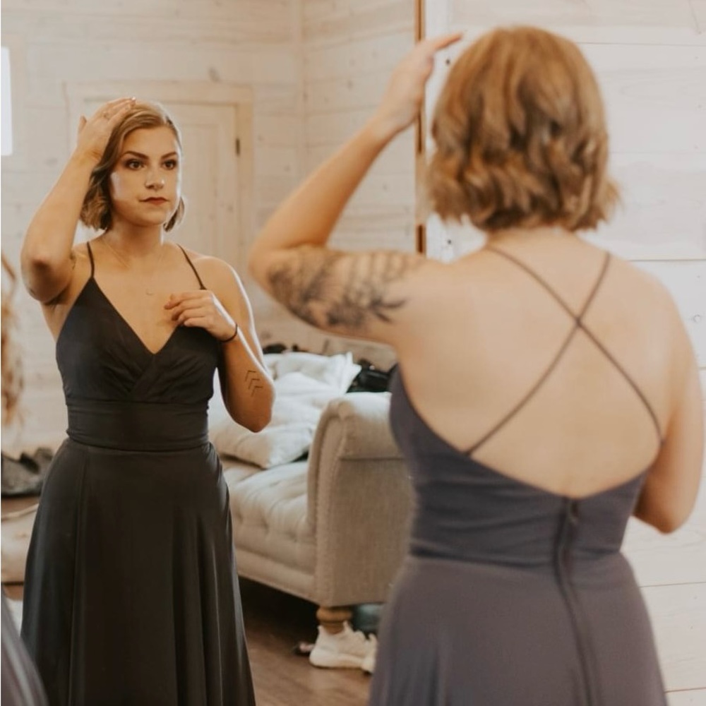 Morilee Madeline Gardner Bridesmaid’s Dress Size 6 - Gray, French Mauve